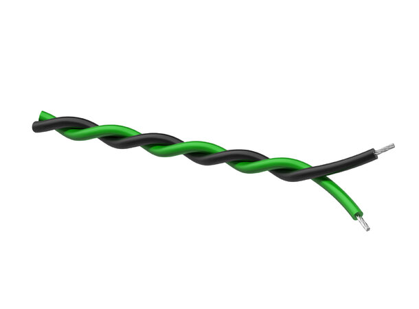 Procab PR4305 Twisted cable 2x0,25mm² black-green 100m 